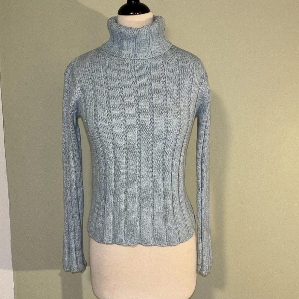 GAP XXL (14-16) girls. Light blue knitted turtleneck sweater - Picture 3 of 10